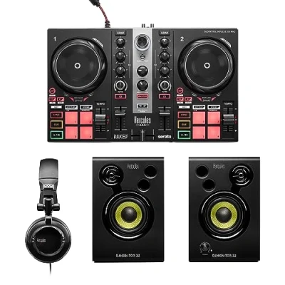 Abbildung von Hercules DJLearning Kit MK2 All in One zum Erlernen des Mixens inclusive Software und Tutorials