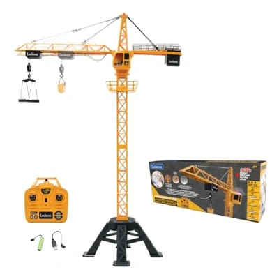 Abbildung von Lexibook, Crosslander® Pro, RC Kran, Riesiger Ferngesteuerter Höhe 1,28 m, Hebt bis zu 500g, Multidirektional, Ton und Lichteffekte, Gelb, RCP35