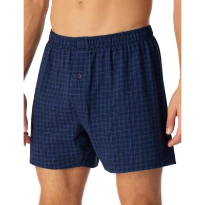 Abbildung von Schiesser Herren Boxershort für Männer weich und bequem ohne Gummibund Bio Baumwolle Cotton Casual Unterwäsche, dunkelblau_180507, 5/ M
