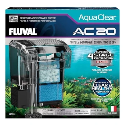 Abbildung von Fluval AquaClear AC20 Rucksackfilter für Aquarium, 379 LPH