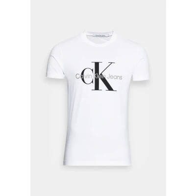 Abbildung von Calvin Klein Jeans Herren T Shirt Kurzarm Core Monologo Slim Fit , Weiß (Bright White), XXL