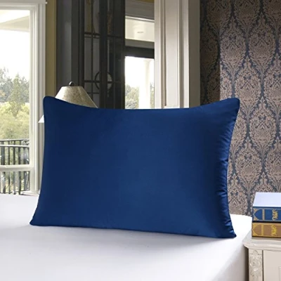 Abbildung von Townssilk, Kissenbezug 100% Seide, 19 mm, beidseitig mit verstecktem Reißverschluss. Navyblue, 50 x 75 cm