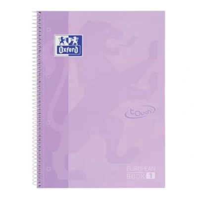 Abbildung von Oxford A4 European Book 1, liniert, 160 Seiten mit farbigen Rändern, Touch Hardcover, Whiteboard, pastell lila