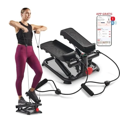 Abbildung von Sunny Health &amp; Fitness Gesamtkörper Smart Stepper für Zuhause, Low Impact Übungs Maschine mit Widerstandsbändern SF S0978SMART