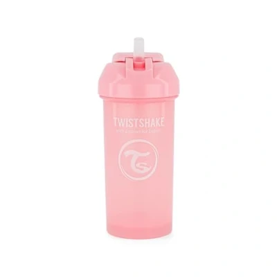 Abbildung von Twistshake Straw Cup Auslaufsicher Trinklernflasche mit Weicher Trinkhalm 360 ml, Strohhalmbecher für Kinder Strohhalm, ab 6 Monaten, BPA Frei, Pastellrosa