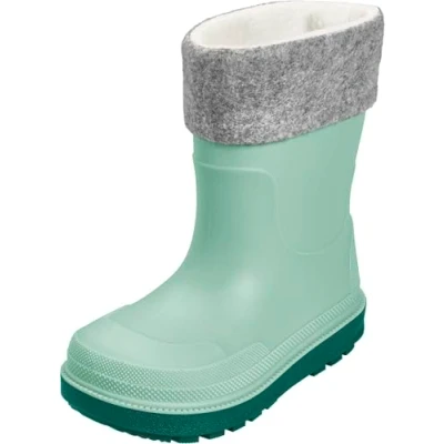 Abbildung von Playshoes Regenstiefel mit Futter (Herausnehmbar) Unisex Kinder Gummistiefel, Grün Socke, 30 EU