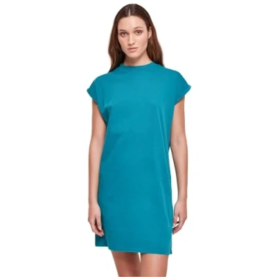 Abbildung von Urban Classics Turtle Extended Shoulder Jerseykleid, Damen, Größe: Large, Watergreen