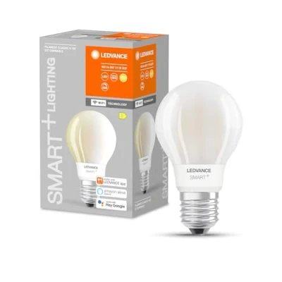Abbildung von LEDVANCE Smarte LED Lampe mit Wifi Technologie, Sockel E27, Dimmbar, Warmweiß (2700K), Birnenform, Matt, Ersatz für herkömmliche 75W Glühbirnen, steuerbar Alexa, Google &amp; App, 1er Pack