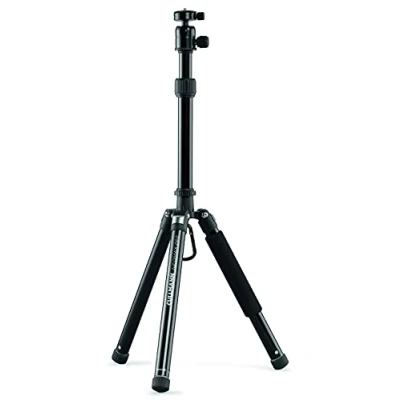 Abbildung von Cullmann 52527 Neomax 260 Mobile Reisestativ m. Smartphonehalter (Auszugshöhe 128 cm, Packmaß 28,5cm, Tragkraft 3kg, Gewicht 714g), schwarz