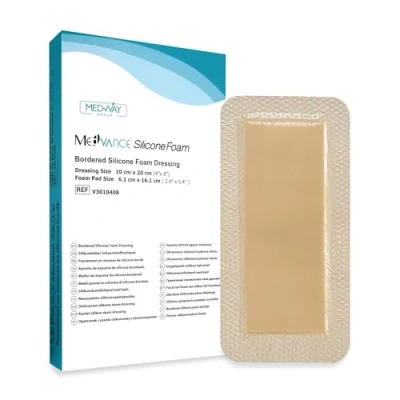 Abbildung von MedVanceTM Silikon Silikonkleber Schaumstoffverband, Verbandgröße 10 cm x 20 (6 16 Wundkissen), Karton mit 5 Verbänden