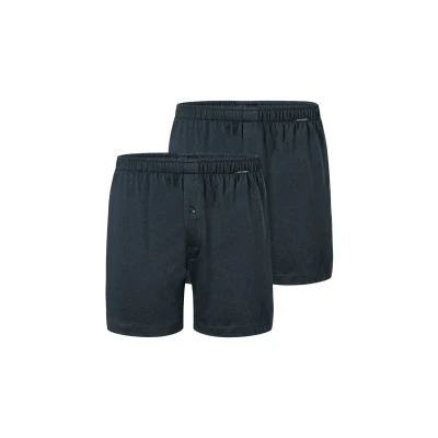 Abbildung von Schiesser 2PACK Basic Boxershorts, Herren, Größe: Small, Nachtblau