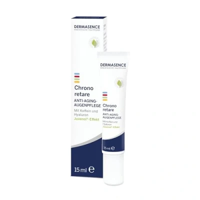 Abbildung von DERMASENCE Chrono retare Anti Aging Augenpflege, 15 ml Straffende und Schwellungen reduzierende Augencreme für die fett feuchtigkeitsarme Haut mit Koffein Hyaluron