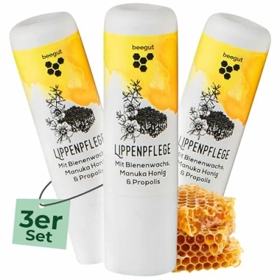 Abbildung von beegut Manuka Lippenpflege Lippenbalsam mit Honig, Propolis &amp; Bienenwachs spendet Feuchtigkeit schützt intensiv