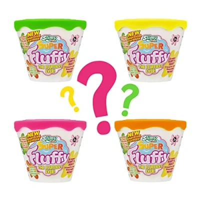 Abbildung von Slimy Super Fluffy 100g Überraschung Spielmasse im Becher der flaumigste Original Slime, lustig duftende Schleim Knete für Kinder