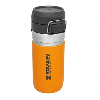 Abbildung von Stanley Quick Flip Trinkflasche Edelstahl 0.47L Hält 7+ Stunden Kalt Wasserflasche BPA Frei Spülmaschinenfest Druckverschlussdeckel Thermosflasche Auslaufsicher Saffron