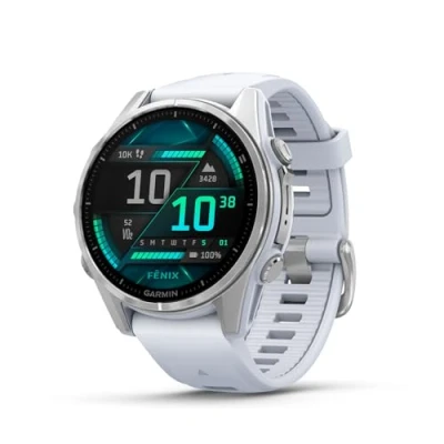 Abbildung von Garmin fēnix 8 43mm hochwertige Multisport Smartwatch mit 1,3&quot; AMOLED Touch /Tastendisplay, Taschenlampe, TOPO Karten, über 80 vorinstallierte Sport Apps, Telefonie, Music Pay