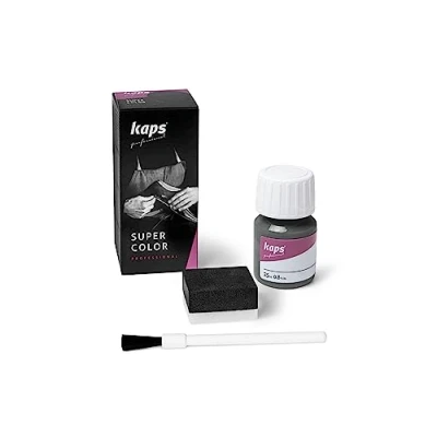 Abbildung von Kaps Super Color Lederfarbe für Naturleder, Synthetik und Textil, Lederfärber, 25 ml, Dunkelgrau 115