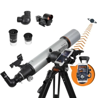 Abbildung von Celestron 22460 StarSense Explorer DX 102AZ Smartphone App fähiges Refraktor Teleskop, kompatibel mit iPhone/Android, Grau