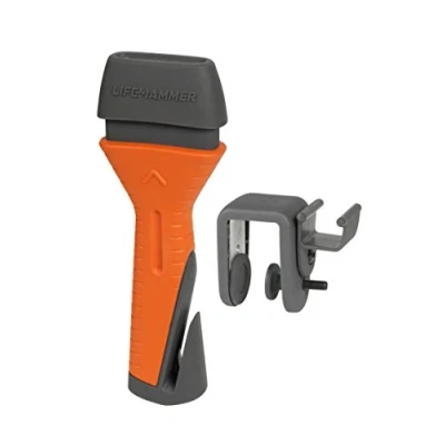 Abbildung von LIFEHAMMER EVOLUTION Automatischer Notfallhammer für Auto Nothammer mit Gurtschneider und Antirutsch Griff Integrierter Sicherheitsschneider Ultraharter Keramikhammerkopf Zerstört Autoglas
