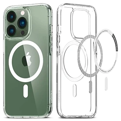 Abbildung von Spigen Ultra Hybrid MagFit Hülle Kompatibel mit iPhone 13 Pro MagSafe Magnetisch Weiß