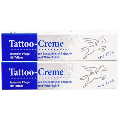 Abbildung von Pegasus Pro Tattoo Creme 2er Set, Tägliche Pflege &amp; Aftercare, Feuchtigkeitsspendend mit Cajeputöl, je 25ml Optimaler Tattooschutz, Made in Germany