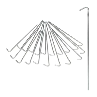 Abbildung von Relaxdays Zeltnagel 20er Set, Heringe Camping, Bodenanker für Zeltbefestigung, Widerhaken, Erdanker 22cm, Stahl, silber, 22.00 x 2.50 0.30 cm