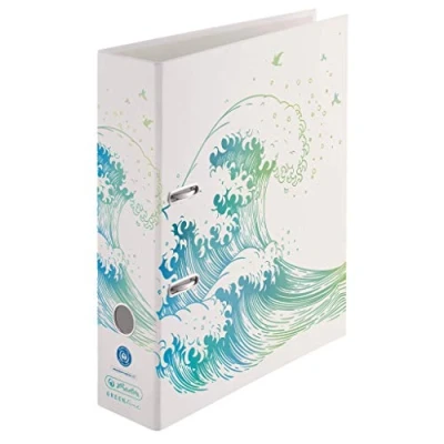 Abbildung von herlitz 50033393 Ordner maX.file, A4, 8cm, Motiv: GREENline Welle, 1 Stück