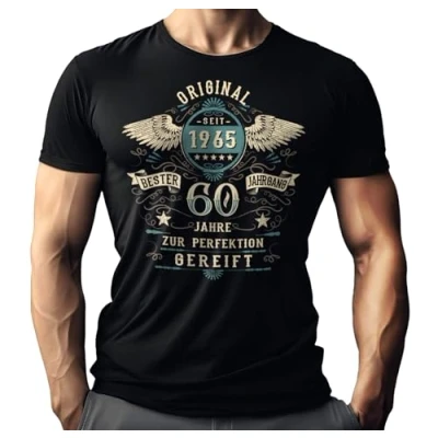 Abbildung von Herren T Shirt zum 60. Geburtstag: Original Jahrgang 1965 60 Jahre zur Perfektion gereift