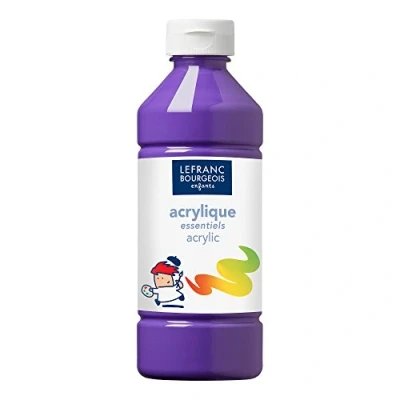 Abbildung von Lefranc &amp; Bourgeois 188530 Value Kinder Acrylfarbe, auf Wasserbasis, mit Glanzeffekt, seidenglänzender Finish, deckend, Dosieröffnung, 500ml Flasche, violett, 6,8 x 19,2 cm