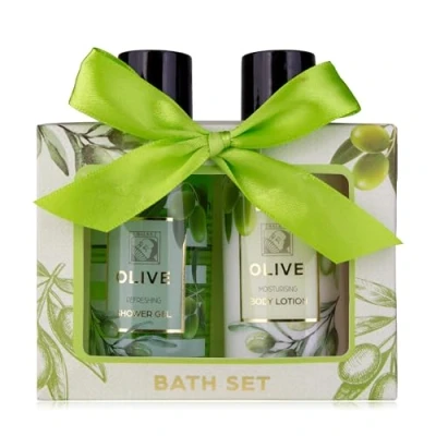 Abbildung von Accentra Duschset Frauen Geschenkset OLIVE in schöner Geschenkbox 2 teiliges Pflegeset mit Duschgel und Bodylotion Wellness Geschenk Set zum Geburtstag, Valentinstag &amp; Weihnachten