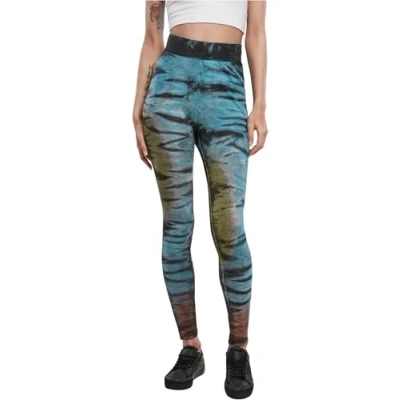 Abbildung von Urban Classics Ladies TIE DYE HIGH Waist Leggings Hosen, Damen, Größe: XL, Black