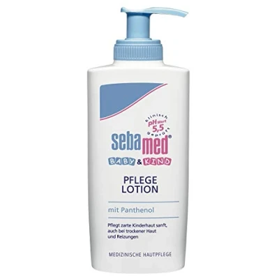 Abbildung von Sebamed Baby und Kind Pflegelotion mit Panthenol, 2er Vorteilspack, 2 x 200 ml, pflegt zarte Kinderhaut sanft, auch bei trockener Haut Reizungen