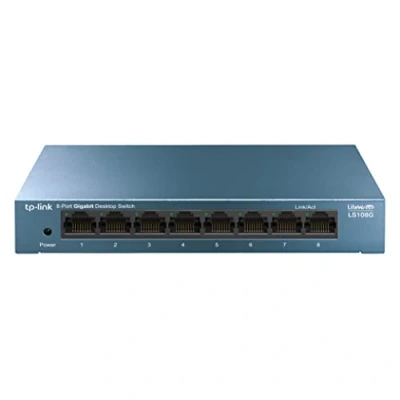 Abbildung von TP Link TL LS108G LAN Switch 8 Port Netzwerk (Plug and Play Gigabit Splitter, Ethernet Hub lüfterlos, robustes Metallgehäuse)