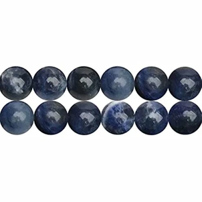 Abbildung von SKYBEADS Natürliche Sodalith Naturstein Runde 6mm Edelstein Perlen zum Auffädeln 38cm Strang Approx 60 Stück
