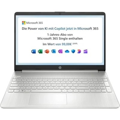 Abbildung von HP Laptop 15,6&quot; FHD Display Intel Celeron N4500 4 GB DDR4 RAM 128 SSD UHD Graphics Windows 11 Home im S Modus QWERTZ Tastatur Silber inkl. Microsoft Office 365 Single