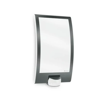 Abbildung von Steinel Außenleuchte L22S anthrazit, Wandleuchte, 180 Bewegungsmelder, 10 m Reichweite, Edelstahl Blende, Kunststoff, bis 60 W/E 27, 28.6 x 8.5 16.2 cm