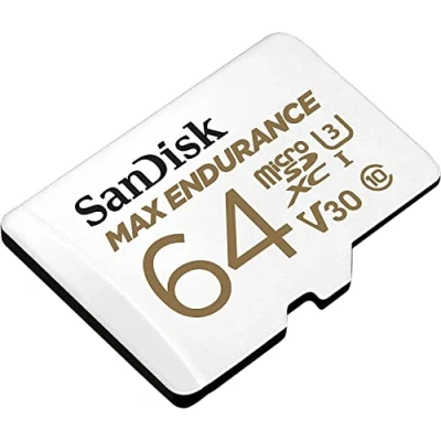 Abbildung von SanDisk MAX Endurance Video Monitoring for Dashcams &amp; Home 64 GB microSDXC Memory Card + SD Adaptor 30,000 Hours , White