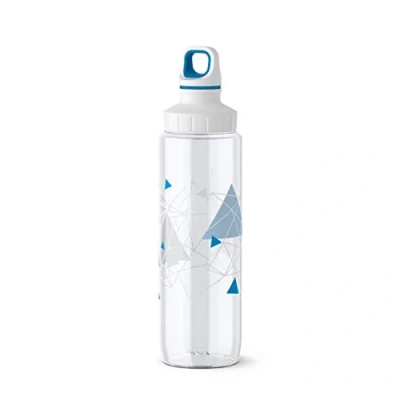 Abbildung von Emsa 518308 Drink2Go Tritan Trinkflasche 0,7 Liter Schraubverschluss 100% dicht auslaufsicher spülmaschinenfest BPA frei Geometry