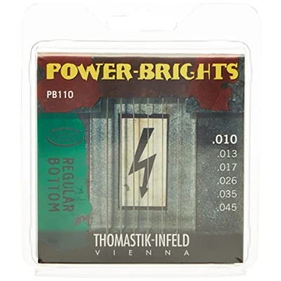 Abbildung von Thomastik 677027 Saiten für E Gitarre Power Brights Series Regular Bottom, Satz PB110 Medium Light .010 .045w