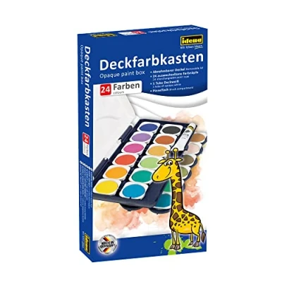 Abbildung von Idena 22064 Deckfarbkasten mit 24 Farben und 1 Tube Deckweiß, ideal für Kindergarten, Schule zu Hause