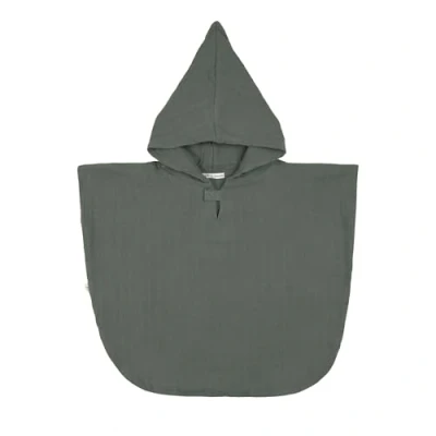 Abbildung von LÄSSIG Kinder Badeponcho aus Musselin mit Kapuze/Muslin Poncho Petrol Green