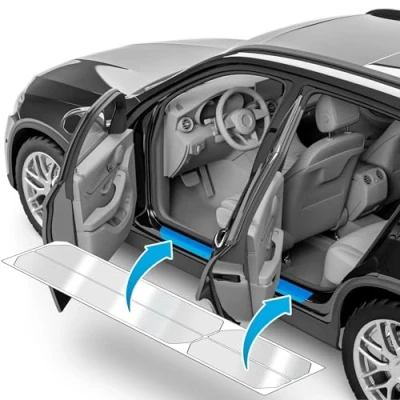 Abbildung von uProtect Auto Einstiegsleisten Schutz für Skoda Kodiaq NS7 I 2017 2024 Schutzfolie Autotür Zubehör Zierleisten Lackschutzfolie Transparent