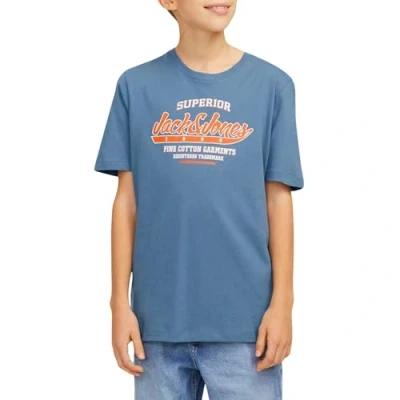Abbildung von Jack &amp; Jones Junior Jjelogo TEE Oneck JNR Tshirt print für Kinder, Größe: 164, Oceanview