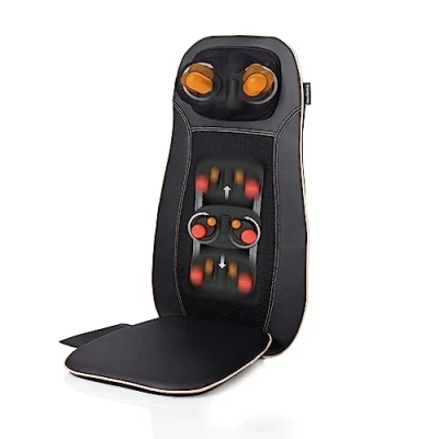 Abbildung von medisana MCN Shiatsu Massagesitzauflage, Rückenmassage &amp; Nackenmassage, Inkl. Wärmefunktion, 3 Intensitäten, Spotmassage mit Rotlichtfunktion, Ideal für zu Hause das Büro