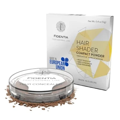Abbildung von Fidentia Hair Shader 12g Made in EU Haar Concealer zur Haarverdichtung, Ansatz &amp; Geheimratsecken kaschieren Mittelbraun