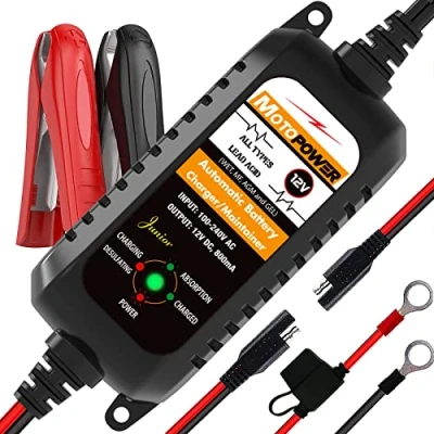 Abbildung von MOTOPOWER MP00205A 12V 800mA Automatisches Ladegerät für Autos, Motorräder, ATVs, Wohnmobile, Powersports, Boot