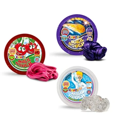 Abbildung von MAGIC DOUGH 3er Bundle Intelligente Knete , Magische Set Kinderknete 3 X 15g Dose Modelliermasse ab 2 Jahre für Kinder, Sortiert