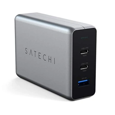 Abbildung von SATECHI 100W USB C PD Kompaktes GaN Ladegerät (leistungsstarke Technologie) Für M2/ M1 MacBook Pro/Air, iPad iPhone 16/16 Pro, 15 Pro Max/15 Pro/15/15 Plus