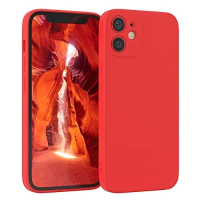 Abbildung von EAZY Case Silikonhülle für iPhone 12 Mini Hülle Silikon Rot weich stoßfeste Handyhülle Schutzhülle mit Kameraschutz Dünn Premium Schutz Cover TPU Phone Bumper in