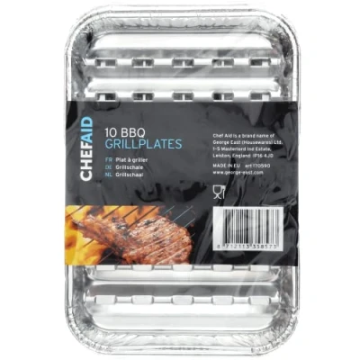 Abbildung von Chef Aid Aluminium Grillschalen, ideal zum Grillen, 10 Stück (6 kleinere + 4 größere)